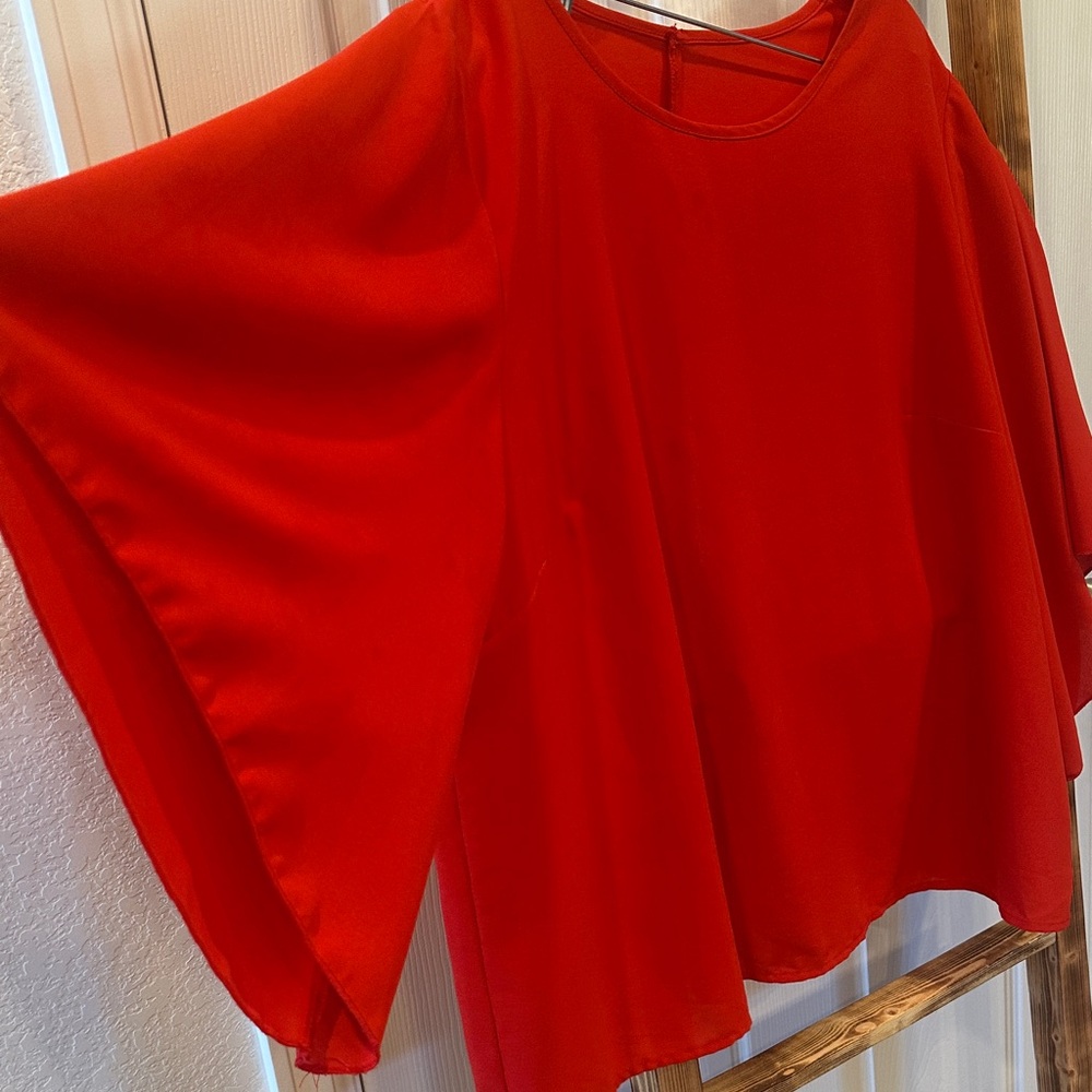 SHEIN Red Flowy Top